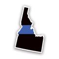 Idaho State Shaped The Thin Blue Line Sticker Decal - Self Adhesive Vinyl - Weatherproof - Made in USA - police first responder law enforcement support id