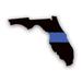 Florida State Shaped The Thin Blue Line Sticker Decal - Self Adhesive Vinyl - Weatherproof - Made in USA - police first responder law enforcement support fl v2