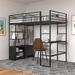 Viv + Rae™ Kleiman Twin Loft Bed w/ Desk & Storage Metal in Black | 68.5 H x 77 W x 42 D in | Wayfair 0AA72CBB2E29421787EDC49F0F60FBF8