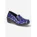 Extra Wide Width Women's Leeza Slip On by Easy Street in Purple Blue Patent (Size 9 WW)