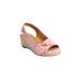 Wide Width Women's The Zanea Espadrille by Comfortview in Pink Embroidery (Size 9 W)