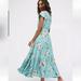 Free People Dresses | Free People All I Got Printed Tiered Maxi Dress Size 4 Green Floral Z213-13 | Color: Blue | Size: 4