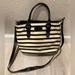 Kate Spade Bags | Black Cream Kate Spade Purse Tote Bag Removable Strap Gold Tone Fair Condition | Color: Black/Cream | Size: Os