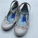Disney Shoes | Frozen Little Girl Dress Shoes Elsa Anna Disney Silver Flower Dress Shoes Silver | Color: Gray/Silver | Size: 12g