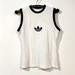 Adidas Tops | Adidas Shirt White Navy Womens Medium Made In Turkey Sleeveless Gym | Color: Blue/White | Size: M