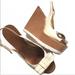 Kate Spade Shoes | Euc Kate Spade Leather Wedge Sandals | Color: Brown/Cream | Size: 8