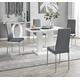 Furniturebox UK Dining Table & Chairs- Imperia Dining Table Set with 4 Grey Milan Chairs - Stunning High Gloss White Dining Table (Dining Table + 4 Grey Milan Chairs)
