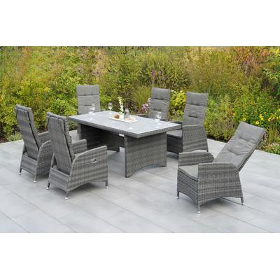 Garten-Essgruppe MERXX "Bologna", grau, Aluminium, Kunststoff, Sitzmöbel-Sets, inkl. Auflagen Image