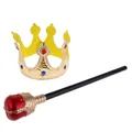 Couronne royale et sceptre pour enfants roi reine accessoires de costume robe de paupières de