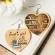 Boucles d'oreilles en bois double face pour les amoureux des livres lecteur bibliothécaire globe