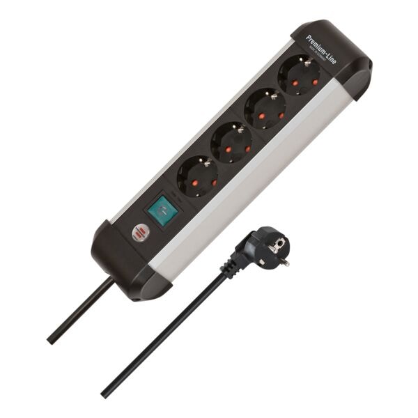 Brennenstuhl 4-fach-Steckdosenleiste »Premium-Alu-Line« schwarz, 9x33x7.5 cm Image