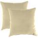 Jordan Manufacturing Sunbrella 16 x 16 Canvas Antique Beige Solid Square Outdoor Throw Pillow (2 Pack)