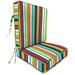 Jordan Manufacturing Sunbrella 45 x 22 Carousel Confetti Multicolor Stripe Rectangular Outdoor Deep Seat Chair Cushion with Ties and Welt