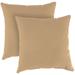 Jordan Manufacturing Sunbrella 16 x 16 Canvas Camel Solid Square Outdoor Throw Pillow (2 Pack)