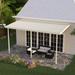 Four Seasons OLS TWV Series 18 ft wide x 8 ft deep Aluminum Patio Cover with 10lb Snowload & 3 Posts in Ivory