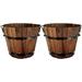 Frcolor Planter Woodenwood Flower Pots Bucket Planterssucculent Container Patio Rustic Box Whiskey Boxes Decorative Garden