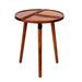 18 Inch Round Acacia Wood Side Accent End Table with 3 Tabletop Sections, Warm Brown - 16 L x 16 W x 18 H Inches