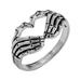 HARR Punk Skull Hand Ring Silver Love Heart Finger Rings Gothic Skeleton Hand Bands for Women & Men Retro Hip Hop Jewelry X4K4