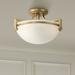 Regency Hill Mallot Modern Ceiling Light Semi Flush Mount Fixture 12 1/2 Wide Soft Gold 2-Light Marbleized Glass Bowl Shade for Bedroom Living Room