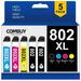 5 Pack 802 802XL Ink Cartridges for Epson 802 XL 802XL T802XL Combo Pack for Workforce Pro WF-4730 WF-4734 WF-4740 EC-4020 EC-4030 Printer ( 2 Black 1 Cyan 1 Magenta 1 Yellow)
