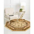 Rugs.com Aditi Collection Rug â€“ 8 Octagon Cream Low Rug Perfect For Living Rooms Kitchens Entryways