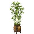 Nearly Natural 4.5 Bamboo Palm Artificial Tree in Decorative Planter