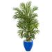 Nearly Natural 5.5 Areca Palm Artificial Tree in Blue Planter