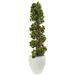 Nearly Natural 4 English Ivy Topiary Tree in White Oval Planter UV Resistant (Indoor/Outdoor)
