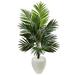 Nearly Natural 4.5 Kentia Palm Tree in White Oval Planter