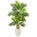 Nearly Natural 63 Areca Palm Artificial Tree in White Planter