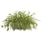 Nearly Natural Spider Plant Artificial Plant in Stone Planter