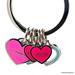 Coach Accessories | Coach Heart Hearts Keychain Pink Blue Hearts Purse Charm Keychain | Color: Pink/Silver | Size: Os