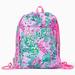 Lilly Pulitzer Bags | Lilly Pulitzer Quilted String Backpack - Banana Multi Pattern - New | Color: Green/Pink | Size: Os