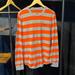 American Eagle Outfitters Shirts | American Eagle Heritage Orange & Gray Striped Thermal Long Sleeve Medium | Color: Gray/Orange | Size: M