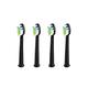 Hanasco Sonic Electric Toothbrush Replacement Heads Pack of 4 （Black）