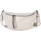 styleBREAKER Women's Half Moon Crossbody Shoulder Bag, Detachable Adjustable Shoulder Strap, Plain Handbag 02012386, Colour:Cream-Beige