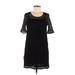H&M Casual Dress - Shift Scoop Neck Short sleeves: Black Print Dresses - Women's Size Medium