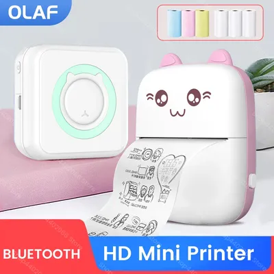 Olaf miow – Mini-imprimante thermique Portable sans fil Bluetooth 200dpi Android IOS 57mm