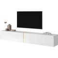 Selsey - bisira - TV-Lowboard TV-Möbel hängend - 200 cm (Weiß mit goldenem Einsatz)
