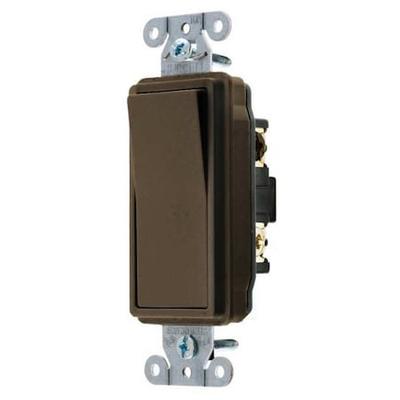 HUBBELL DS315 Wall Switch,3-Way,120/277V,15A,Brn,Rockr