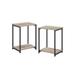 End Tables Set of 2, Side Tables with Storage Shelf, Slim Night Tables, Steel Frame, for Living Room, Rustic Brown and Black