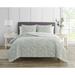 Annabella Floral Desert Sage Soft Matelasse Jacquard Quilt Set