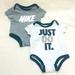 Nike One Pieces | Nike Baby Boy 2 Pack Onesies Size 6 Months Preloved | Color: Gray/White | Size: 6mb