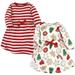 Touched by Nature Infant and Toddler Girl Organic Cotton Long-Sleeve Dresses Christmas Cookies 9-12 Months
