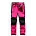 Kids Softshell Pants Waterproof Trousers Boys Girls Outdoor Hiking Trouser Winter Skiing Pants Breathable Wear-Resistant Warm Hiking Pants Solid Color Keep Warm Casual Pants 5-14Years