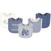 Touched by Nature Infant Boy Organic Cotton Bibs Blue Peanut One Size