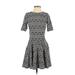 Conscious Collection by H&M Casual Dress - Fit & Flare: Black Jacquard Dresses - Women's Size 4