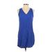 Old Navy Casual Dress - Shift V Neck Sleeveless: Blue Print Dresses - Women's Size Small Petite