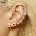 Boucles d'oreilles en argent regardé 100% plaqué or 18 carats bijoux en vermeil petits piercings