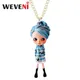Wveni – collier de poupée bleue en acrylique pendentif chaîne ras du cou doux bijoux de fête pour